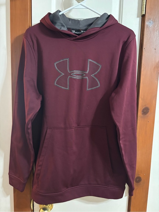 Under Armour Other - Under Armour Maroon and Gray Pullover Hoodie with Logo